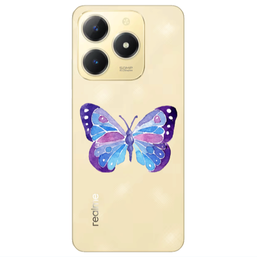 Realme C61 Big Butterfly Transparent Silicone TPU Θήκη