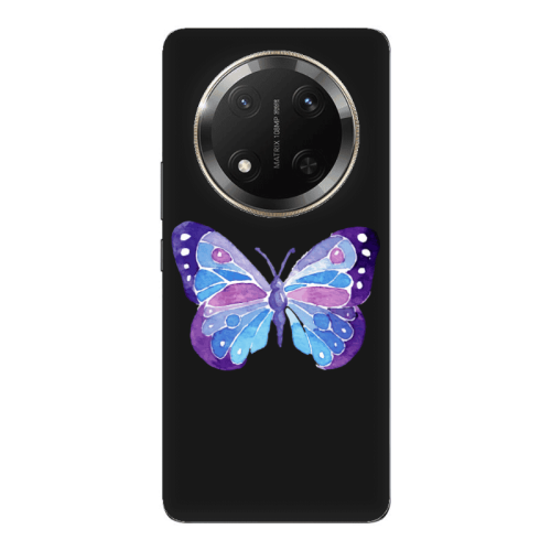 Honor Magic 7 Lite Big Butterfly Black Colored Silicone TPU Θήκη