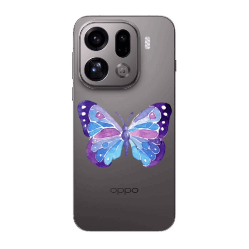 Oppo Find X9 Pro Big Butterfly Transparent Silicone TPU Θήκη