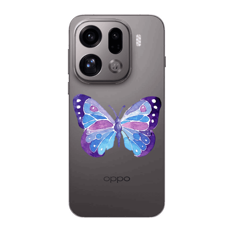 Oppo Find X9 Pro Big Butterfly Transparent Silicone TPU Θήκη
