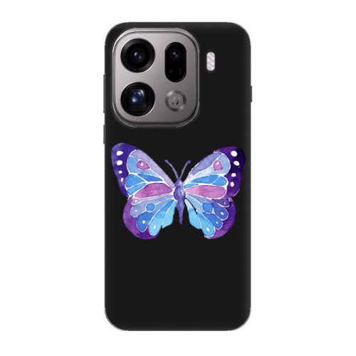 Oppo Find X9 Pro Big Butterfly Black Colored Silicone TPU Θήκη
