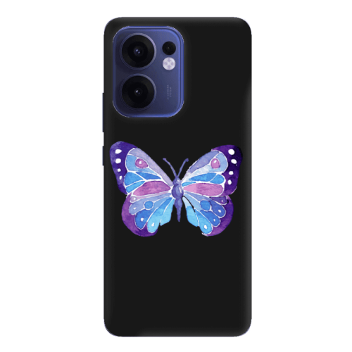 Oppo Reno13 FS Big Butterfly Black Colored Silicone TPU Θήκη