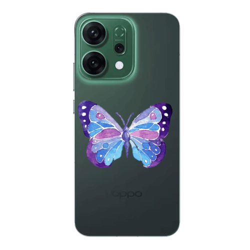 Oppo RENO 14 Big Butterfly Transparent Silicone TPU Θήκη