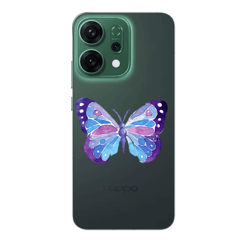 Oppo RENO 14 Big Butterfly Transparent Silicone TPU Θήκη