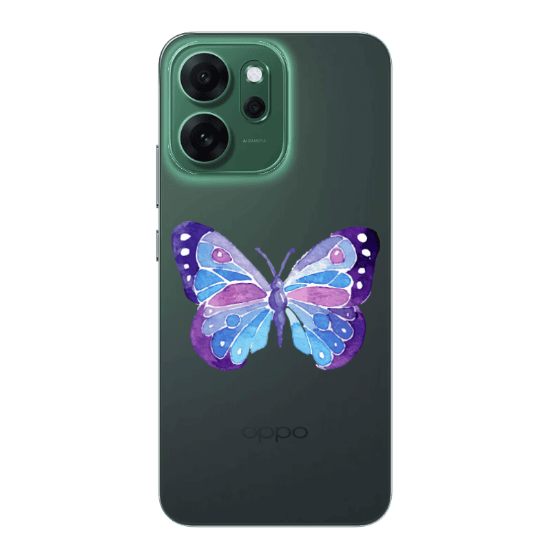 Oppo 14 F Big Butterfly Transparent Silicone TPU Θήκη