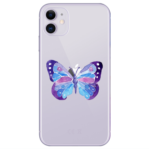 Apple iPhone 11  Big Butterfly Transparent Silicone TPU Θήκη