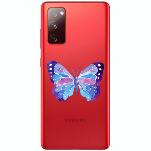 Samsung S20 FE Big Butterfly Transparent Silicone TPU Θήκη