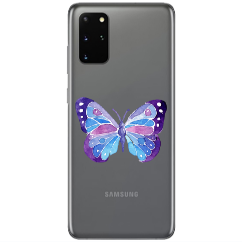 Samsung S20 Plus Big Butterfly Transparent Silicone TPU Θήκη