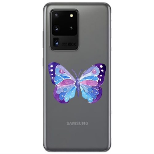 Samsung S20 Ultra Big Butterfly Transparent Silicone TPU Θήκη