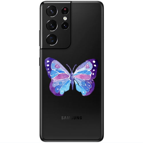 Samsung S21 Ultra Big Butterfly Transparent Silicone TPU Θήκη