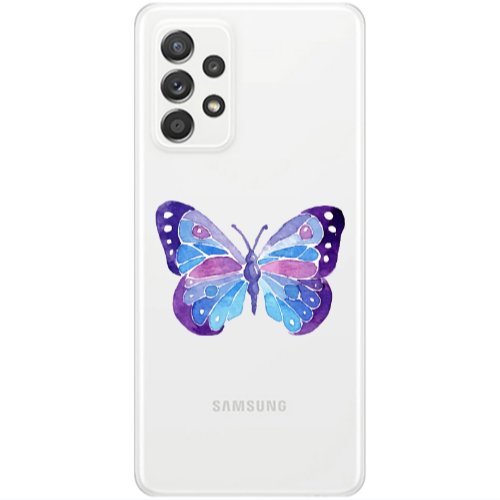 Samsung A53 Big Butterfly Transparent Silicone TPU Θήκη
