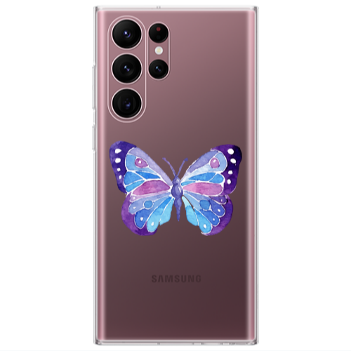 Samsung S22 Ultra Big Butterfly Transparent Silicone TPU Θήκη