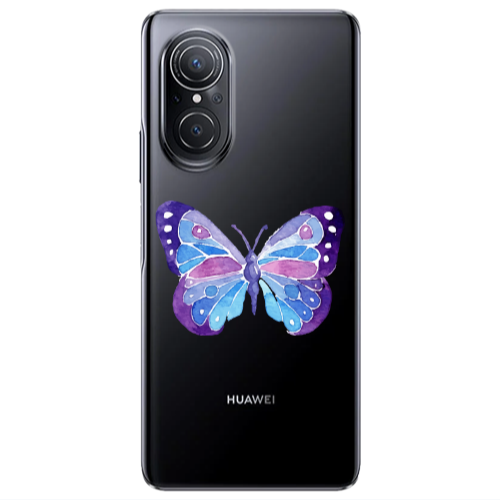 Huawei Nova 9 SE Big Butterfly Transparent Silicone TPU Θήκη