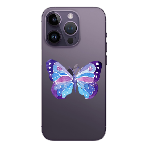 Apple iPhone 14 Pro  Big Butterfly Transparent Silicone TPU Θήκη