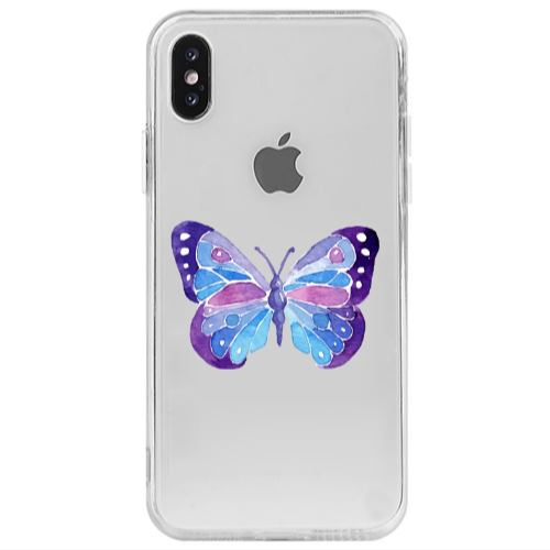 Apple iPhone Xs Max Big Butterfly Transparent Silicone TPU Θήκη