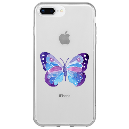 Apple iPhone 7 Plus Big Butterfly Transparent Silicone TPU Θήκη