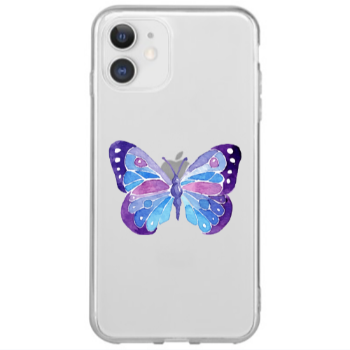 Apple iPhone 12 Mini Big Butterfly Transparent Silicone TPU Θήκη