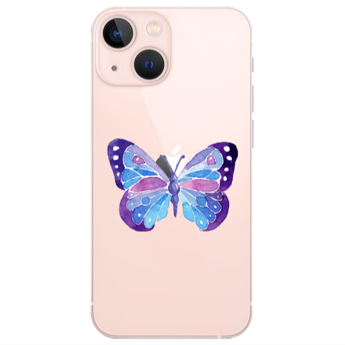 Apple iPhone 13 Mini Big Butterfly Transparent Silicone TPU Θήκη