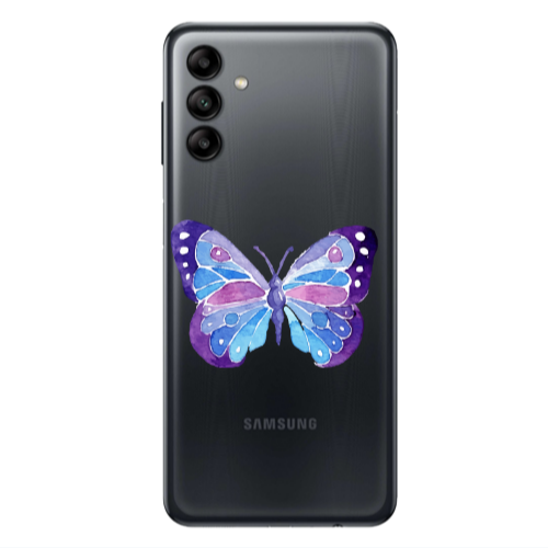 Samsung A04S Big Butterfly Transparent Silicone TPU Θήκη