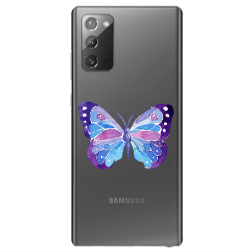 Samsung Note 20 Big Butterfly Transparent Silicone TPU Θήκη