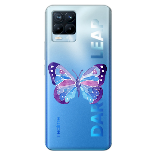 Realme 8 Pro Big Butterfly Transparent Silicone TPU Θήκη
