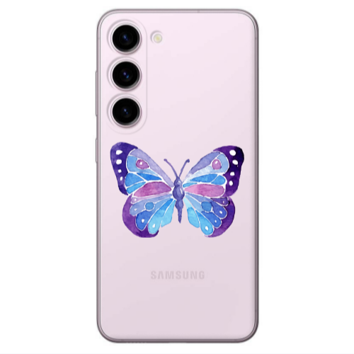 Samsung S23 Big Butterfly Transparent Silicone TPU Θήκη
