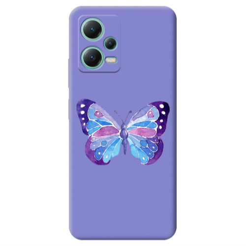 Xiaomi Redmi Note 12 Pro 5G Big Butterfly Purple Colored Silicone TPU Θήκη