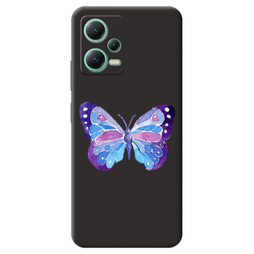 Xiaomi Redmi Note 12 Pro 5G Big Butterfly Black Colored Silicone TPU Θήκη