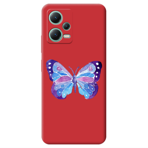 Xiaomi Redmi Note 12 Pro 5G Big Butterfly Red Colored Silicone TPU Θήκη