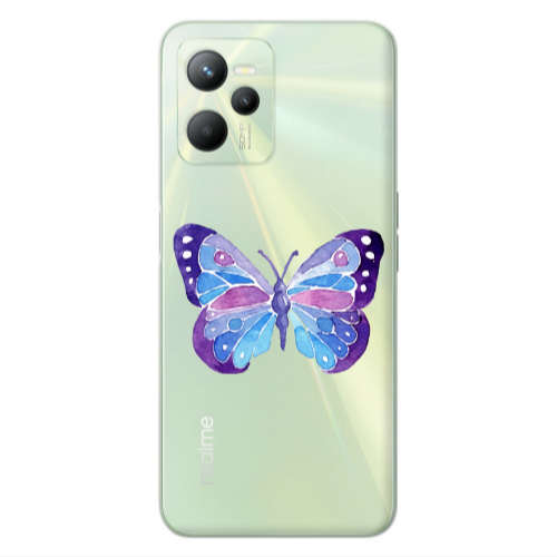Realme C35 Big Butterfly Transparent Silicone TPU Θήκη