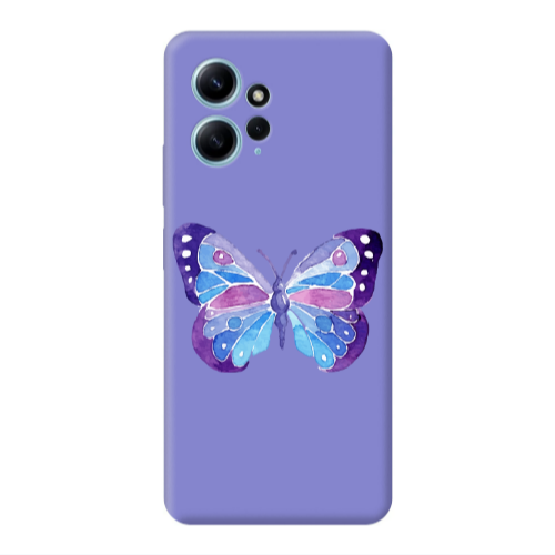 Xiaomi Redmi Note 12 4G Big Butterfly Purple Colored Silicone TPU Θήκη