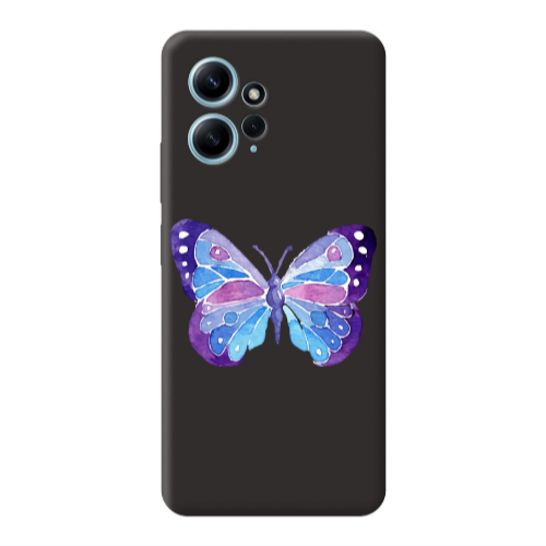 Xiaomi Redmi Note 12 4G Big Butterfly Black Colored Silicone TPU Θήκη