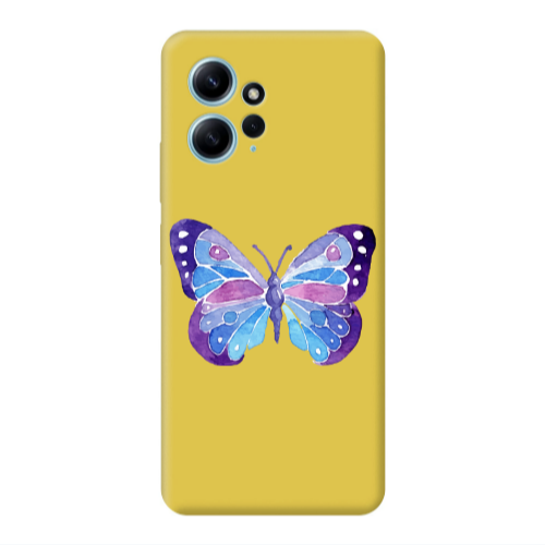 Xiaomi Redmi Note 12 4G Big Butterfly Yellow Colored Silicone TPU Θήκη