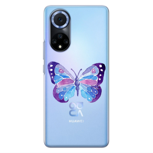 Huawei Nova 9 Big Butterfly Transparent Silicone TPU Θήκη