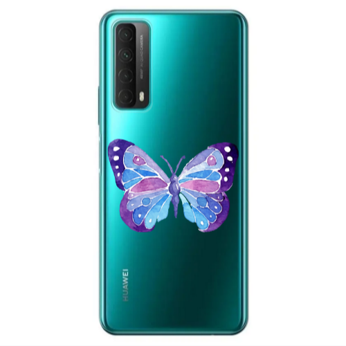 Huawei P Smart 2021 Big Butterfly Transparent Silicone TPU Θήκη