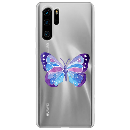 Huawei P30 Pro Big Butterfly Transparent Silicone TPU Θήκη