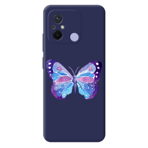 Xiaomi Redmi 12C Big Butterfly Dark blue Colored Silicone TPU Θήκη