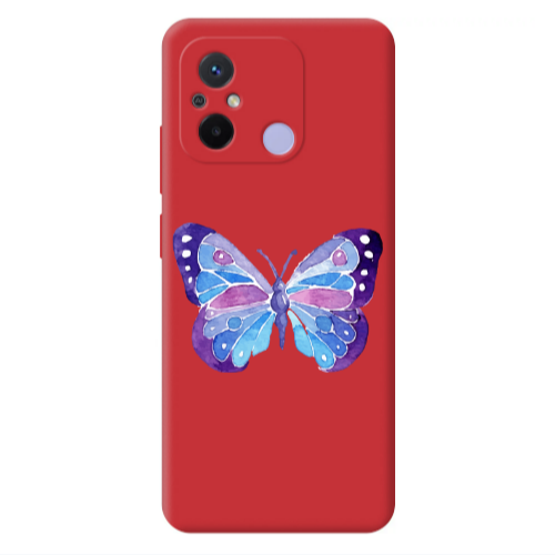 Xiaomi Redmi 12C Big Butterfly Red Colored Silicone TPU Θήκη