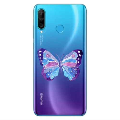 Huawei P30 Lite Big Butterfly Transparent Silicone TPU Θήκη