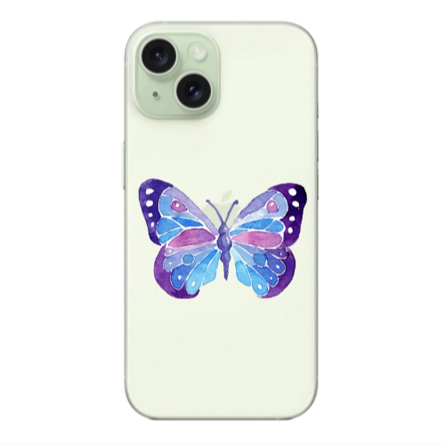 Apple iPhone 15 Big Butterfly Transparent Silicone TPU Θήκη