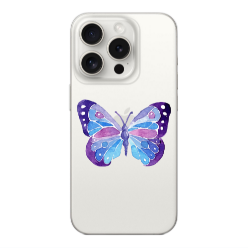 Apple iPhone 15 Pro Big Butterfly Transparent Silicone TPU Θήκη