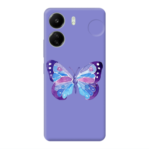 Xiaomi Redmi 13C Big Butterfly Purple Colored Silicone TPU Θήκη