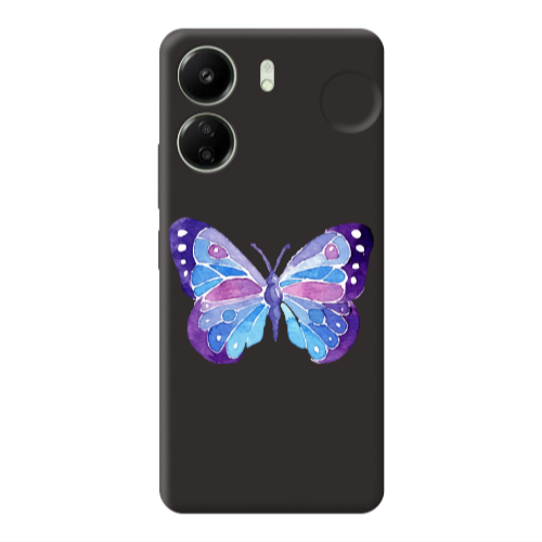 Xiaomi Redmi 13C Big Butterfly Black Colored Silicone TPU Θήκη