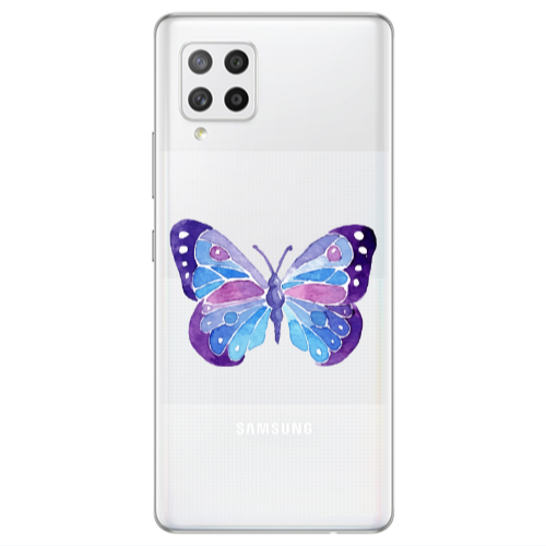 Samsung A42 5G Big Butterfly Transparent Silicone TPU Θήκη