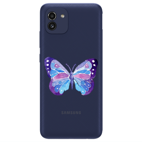 Samsung A03 Big Butterfly Transparent Silicone TPU Θήκη