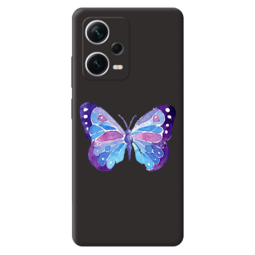 Xiaomi Poco X5 Big Butterfly Black Colored Silicone TPU Θήκη