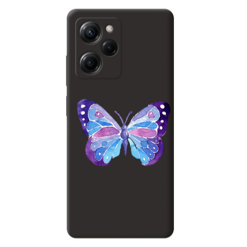 Xiaomi Poco X5 Pro Big Butterfly Black Colored Silicone TPU Θήκη