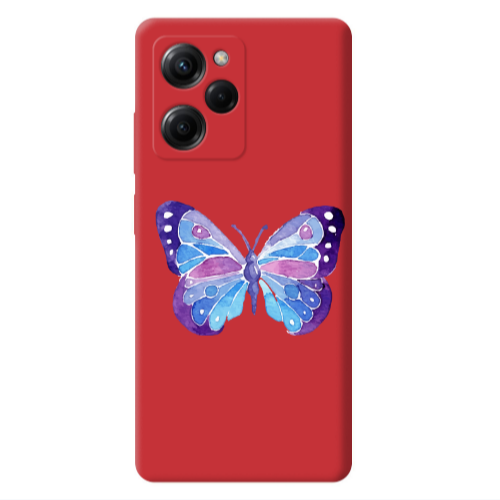 Xiaomi Poco X5 Pro Big Butterfly Red Colored Silicone TPU Θήκη