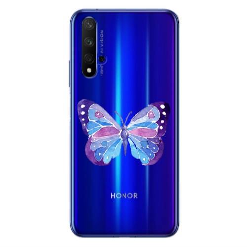 Huawei Nova 5 T Big Butterfly Transparent Silicone TPU Θήκη