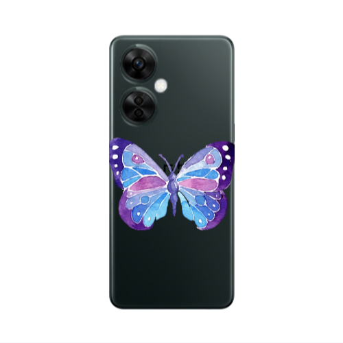Oneplus Nord CE 3 Lite 5G Big Butterfly Transparent Silicone TPU Θήκη